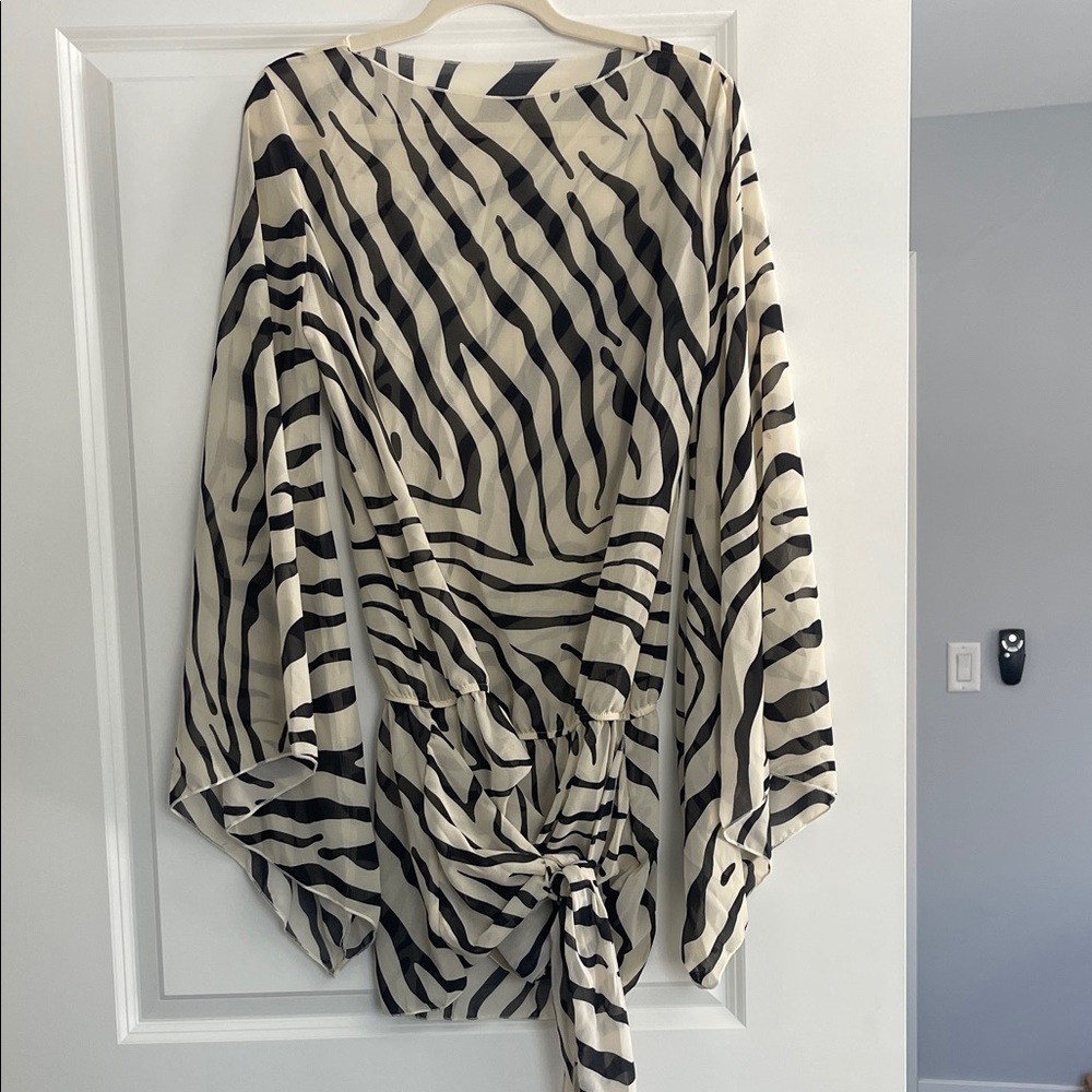 Zebra Print Kimono Top